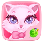 pink kitty go keyboard theme android application logo